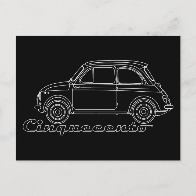 Oldtimer Fiat Cinquecento Der PUCH 500 Postkarte (Vorderseite)