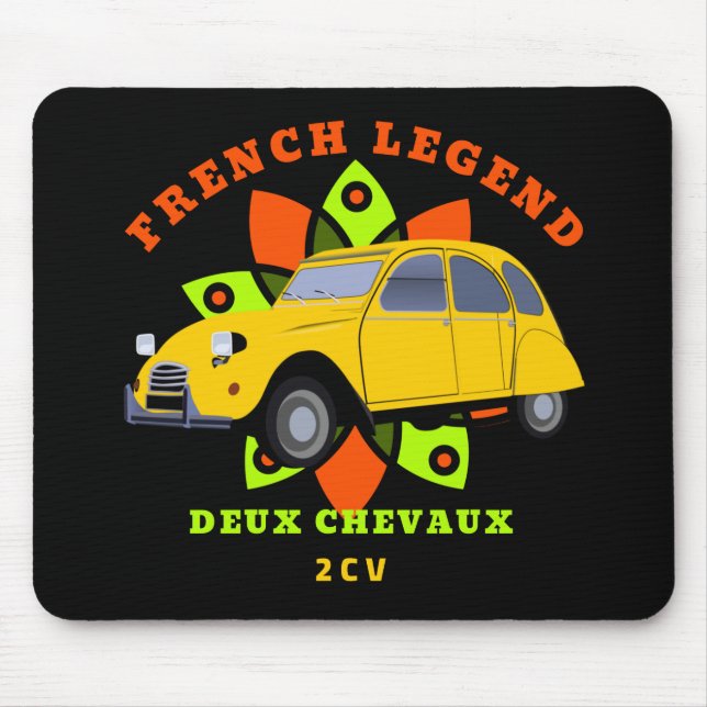 Oldtimer Französische Legende 2cv Deux Chevaux Mousepad (Vorne)