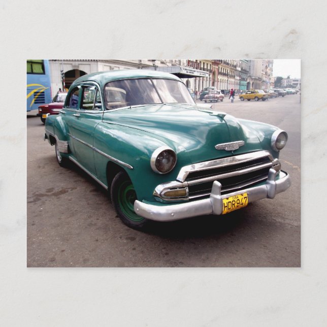Oldtimer in Kuba Postkarte (Vorderseite)