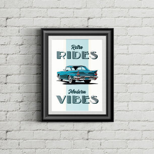 Oldtimer in Retro-Farben. Poster