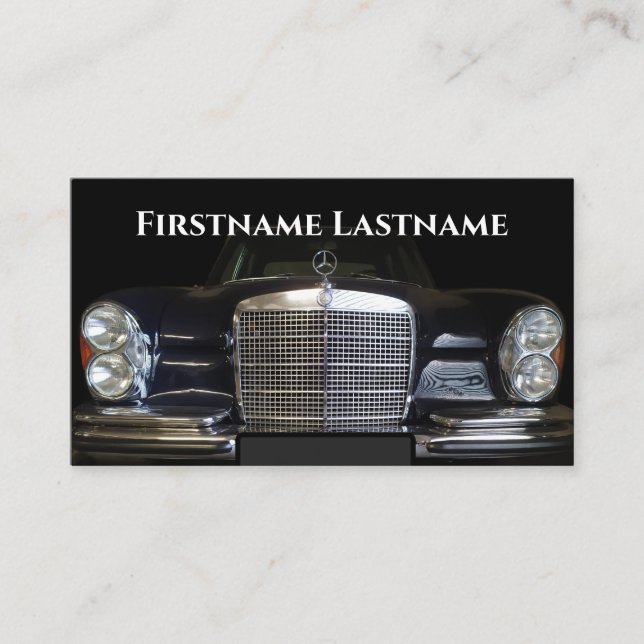 Oldtimer Mercedes Benz historischer Autoverwahrer Visitenkarte (Vorderseite)