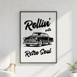 Oldtimer mit Typografie Poster