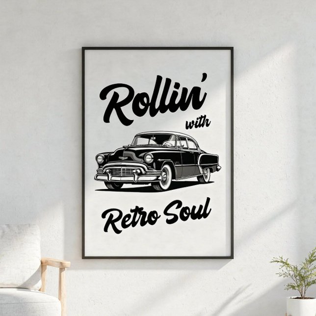 Oldtimer mit Typografie Poster (Von Creator hochgeladen)
