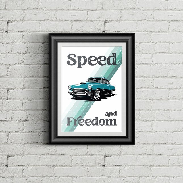 Oldtimer mit Typografie. Poster (Von Creator hochgeladen)