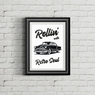 Oldtimer mit Typografie Poster