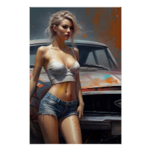oldtimer pinup nostalgie kunstwerk blond frau