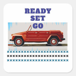 Oldtimer Quadratischer Aufkleber