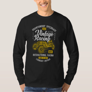 Oldtimer-Rennsport Automobil-Nostalgie abgenutztes T-Shirt