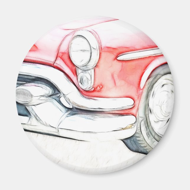 Oldtimer rot magnet (Vorne)