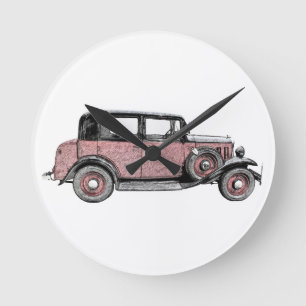 Oldtimer Runde Wanduhr