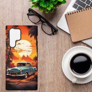 Oldtimer-Sonnenuntergang - Geschenk für Autofans Samsung Galaxy Hülle