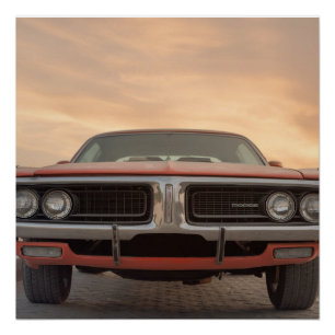 Oldtimer-Sonnenuntergangsansicht Poster