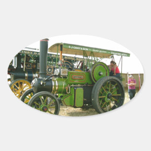 Oldtimer-Traktor Ovaler Aufkleber