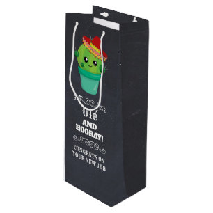 Ole' and Hooray Niedlich Green Cactus Geschenktüte Für Weinflaschen