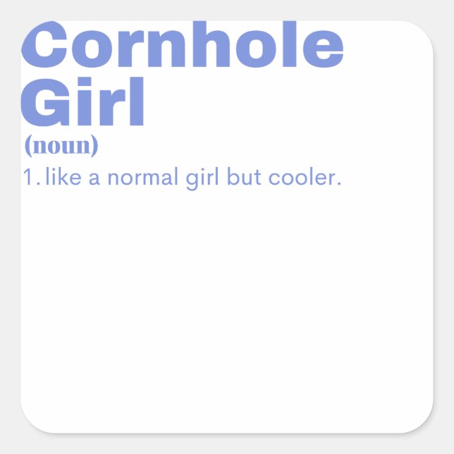 ole Girl - Cornhole Quadratischer Aufkleber (Vorderseite)