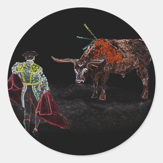 Ole Matador Runder Aufkleber (Vorderseite)