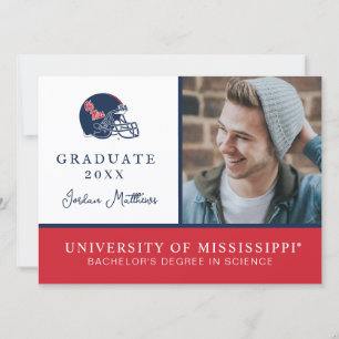 Ole Miss Football Helm   Dunkelblau Einladung