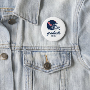 Ole Miss Football Helmet Dunkelblau Button