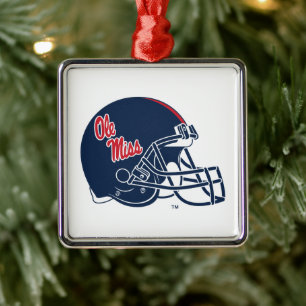 Ole Miss Football Helmet Dunkelblau Ornament Aus Metall