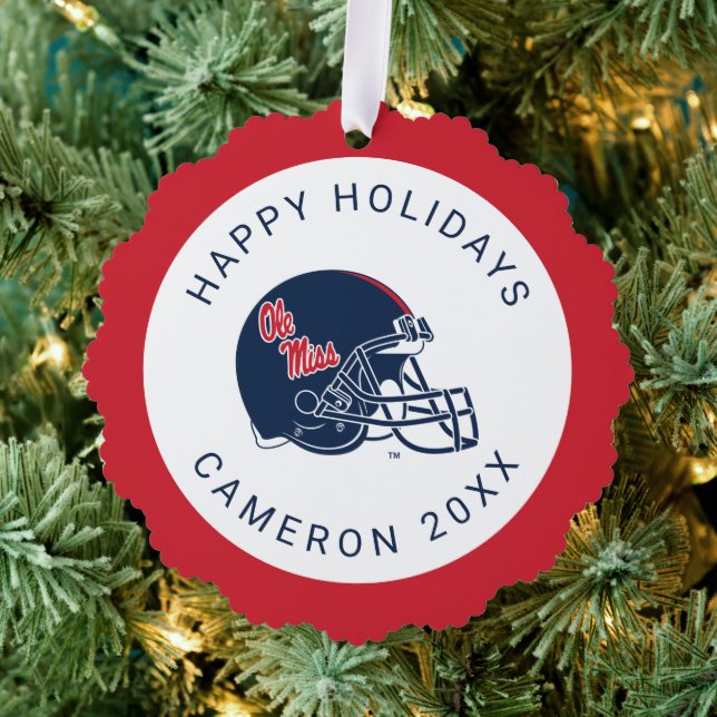 Ole Miss Football Helmet | Dunkelblau Ornament Karte (Insitu (Baum))