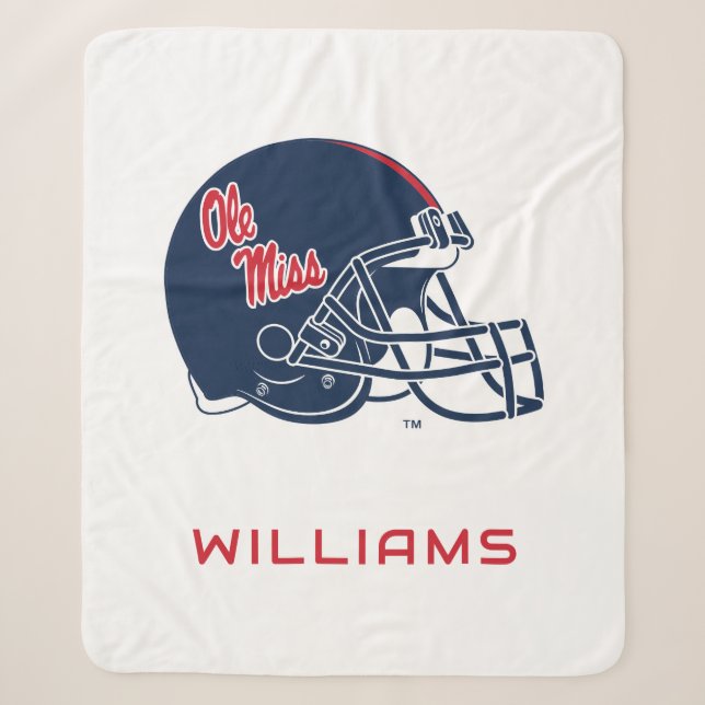 Ole Miss Football Helmet | Dunkelblau Sherpadecke (Vorderseite)