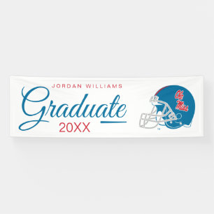 Ole Miss Football Helmet Light Blue Banner