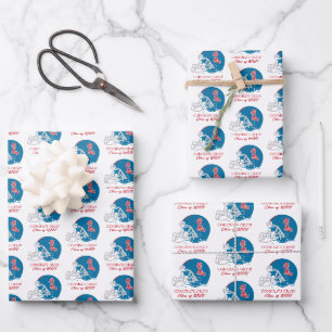 Ole Miss Football Helmet Light Blue Geschenkpapier Set
