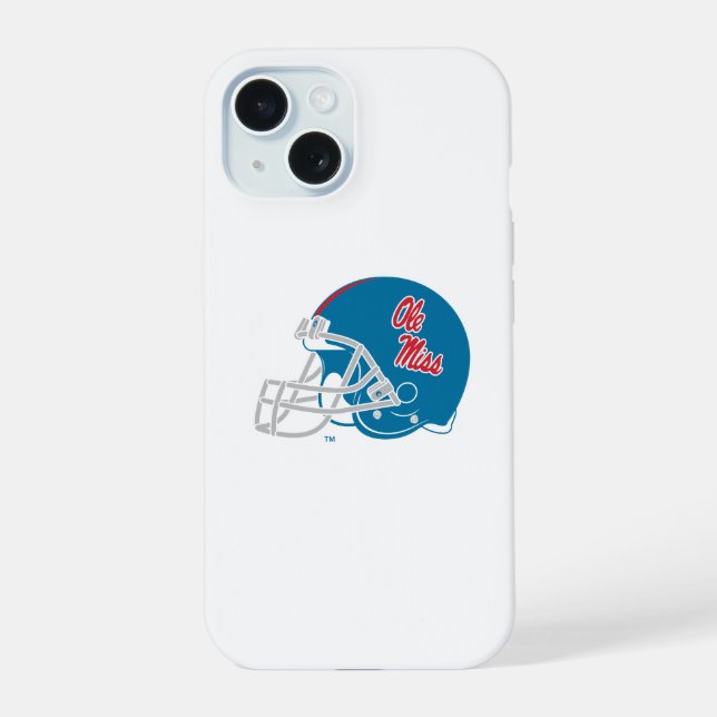 Ole Miss Football Helmet | Light Blue iPhone 15 Hülle (Rückseite)