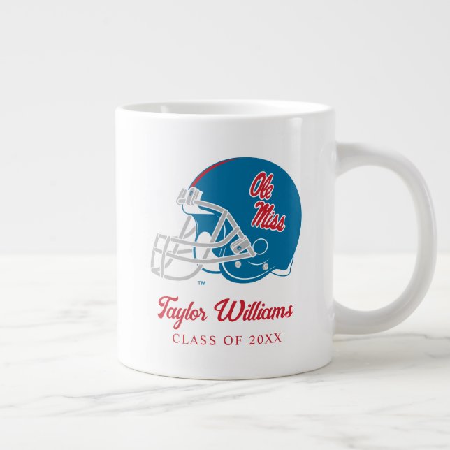 Ole Miss Football Helmet | Light Blue Jumbo-Tasse (Rechts)