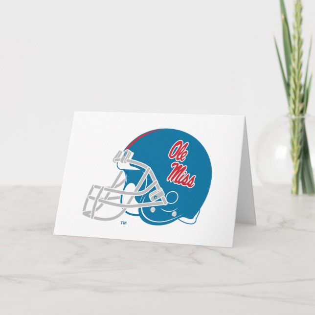 Ole Miss Football Helmet | Light Blue Karte (Vorderseite)