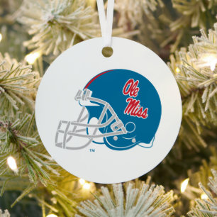 Ole Miss Football Helmet Light Blue Ornament Aus Metall