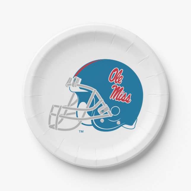 Ole Miss Football Helmet | Light Blue Pappteller (Vorderseite)