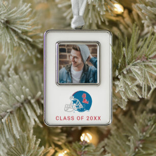 Ole Miss Football Helmet Light Blue Rahmen-Ornament Silber