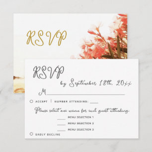 Oleander Blumenmenüauswahl RSVP Hochzeitsantwort Karte