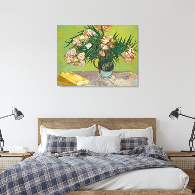 Oleanders Van Gogh Canvas Print Leinwanddruck (Insitu (Schlafzimmer))