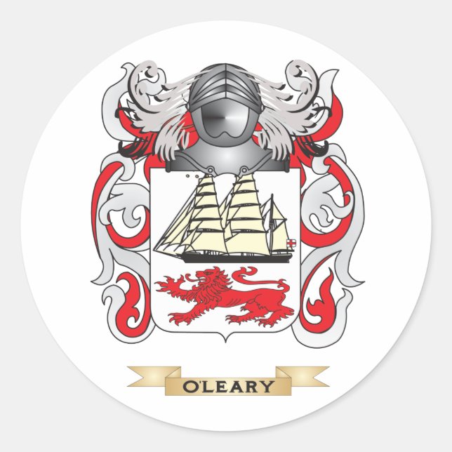 O'Leary Coat of Arms (Familienwappen) Runder Aufkleber (Vorderseite)