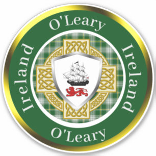 O'Leary Irish Shield/Celtic Cross Personalisiert Aufkleber