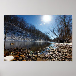 Olentangy River im Winter, Highbanks MetroPark, OH Poster