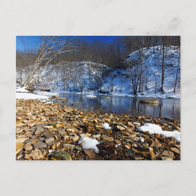 Olentangy River im Winter, Highbanks MetroPark, OH Postkarte (Vorderseite)