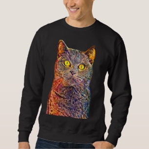 Ölfarbe Filterkatze Sweatshirt