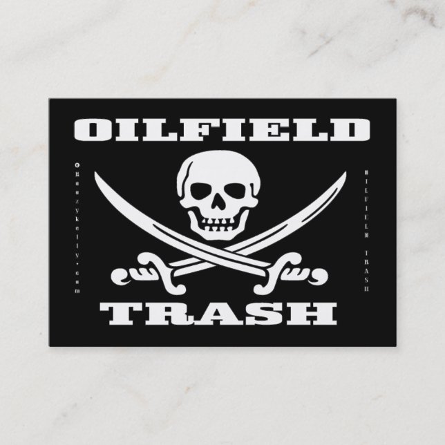 Ölfeld-Abfall, Piratenflagge, Geschäfts-Karten, Öl Visitenkarte (Vorderseite)