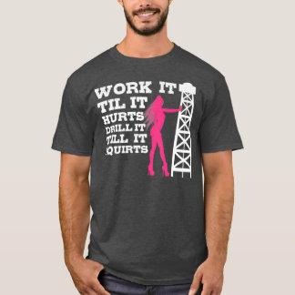 Ölfeld-Arbeiter geben Öl-Rig-Hals-Design T-Shirt