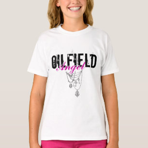 Ölfeld-Engel mit Halskettengraphik T-Shirt