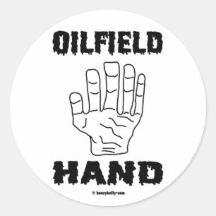 Ölfeld-Handölfeld-Aufkleber Runder Aufkleber