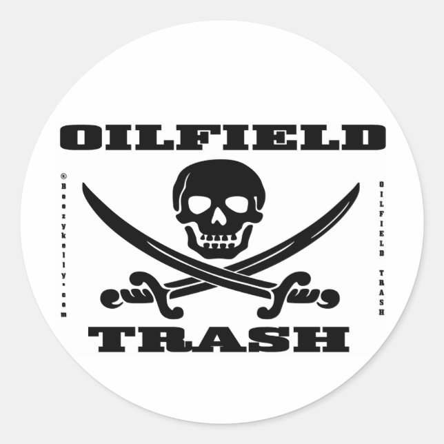 Ölfeld-Harthutensticker, -schädel und -kreuze Runder Aufkleber (Vorderseite)