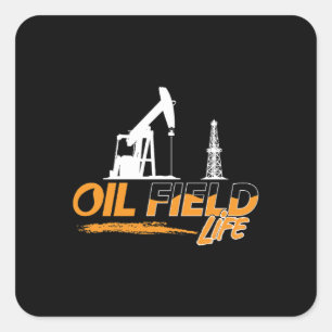 Ölfeld-Ölfeldrand Quadratischer Aufkleber
