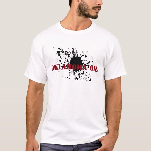 Ölfeld-T - Shirt Oklahoma-Öl-Schablone-Öl-Fleck (Vorderseite)
