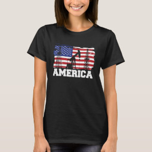 Ölfeld-US-Flagge Bohren Fracker Öl-Ame T-Shirt
