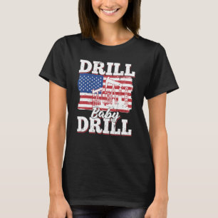 Ölfeld USA-Flagge Bohren Öl Fracking Bohr Baby T-Shirt