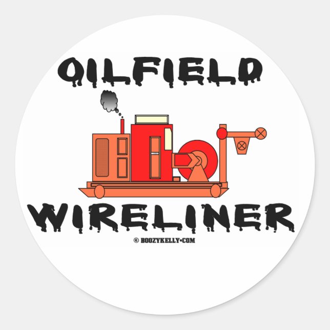 Ölfeld-Wireliner, Aufkleber, Ölfeld, Slip-line, Öl Runder Aufkleber (Vorderseite)